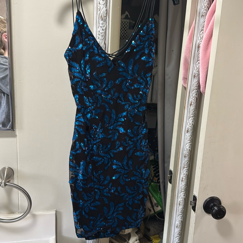 hoco dress - blue and black